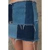 Denim Color Block Skirt