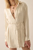 Button Down Belt Shirt Romper