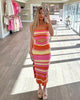 Multi Striped Midi Dress