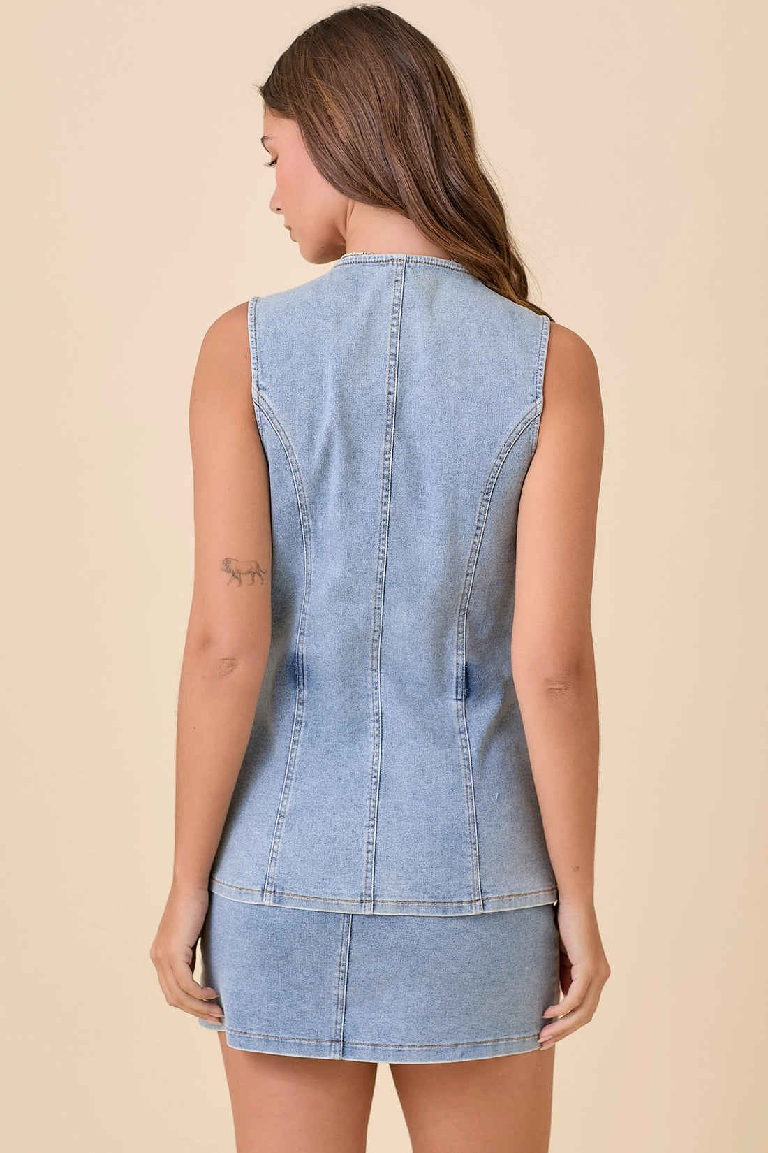 Denim Bow Vest