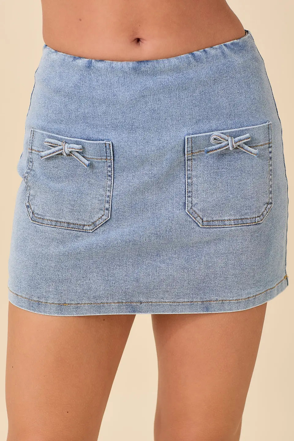 Denim Bow Skort