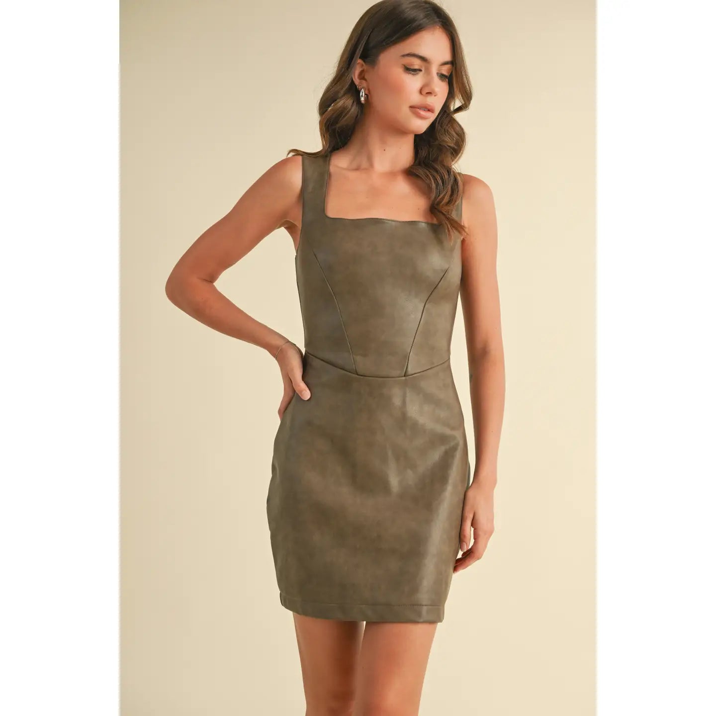Faux Leather Dress