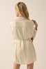 Button Down Belt Shirt Romper