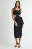 Bodycon Knit Cut Out Midi Dress