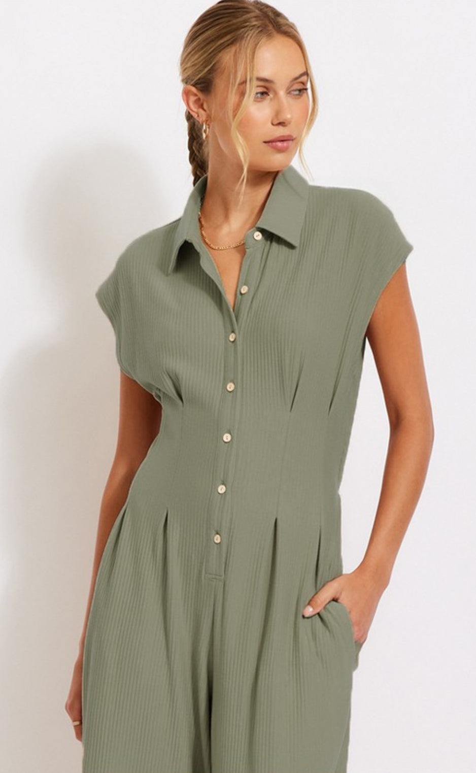 Ribbed Cut Out Back Jumpsuit