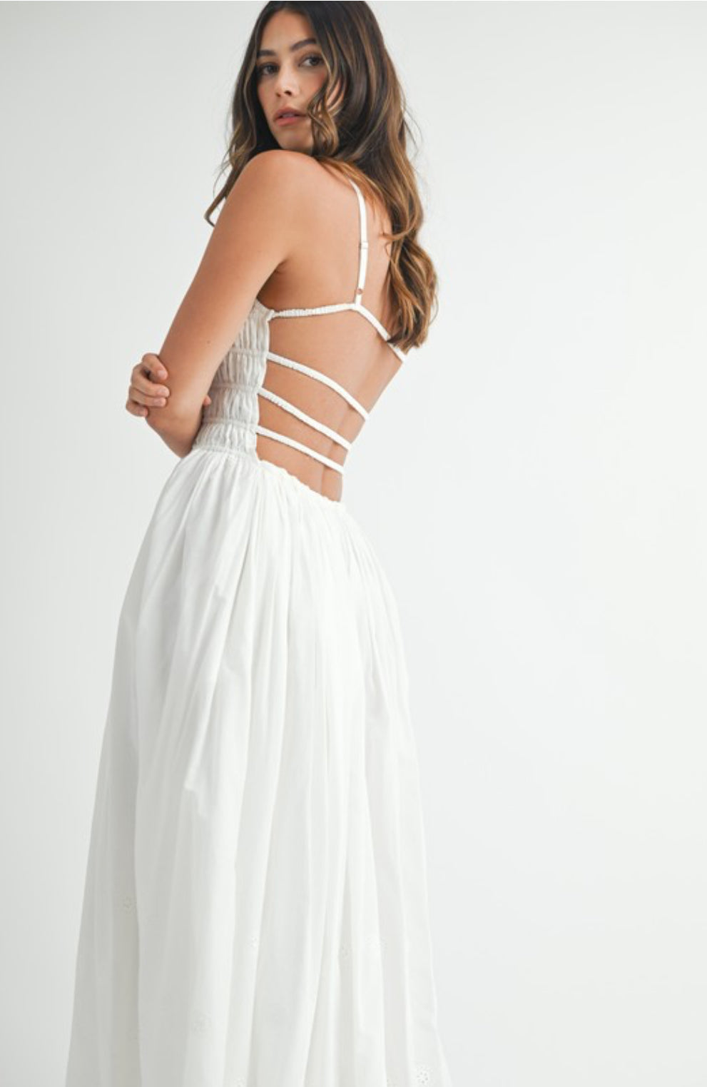 Eyelet Lace Midi Dress