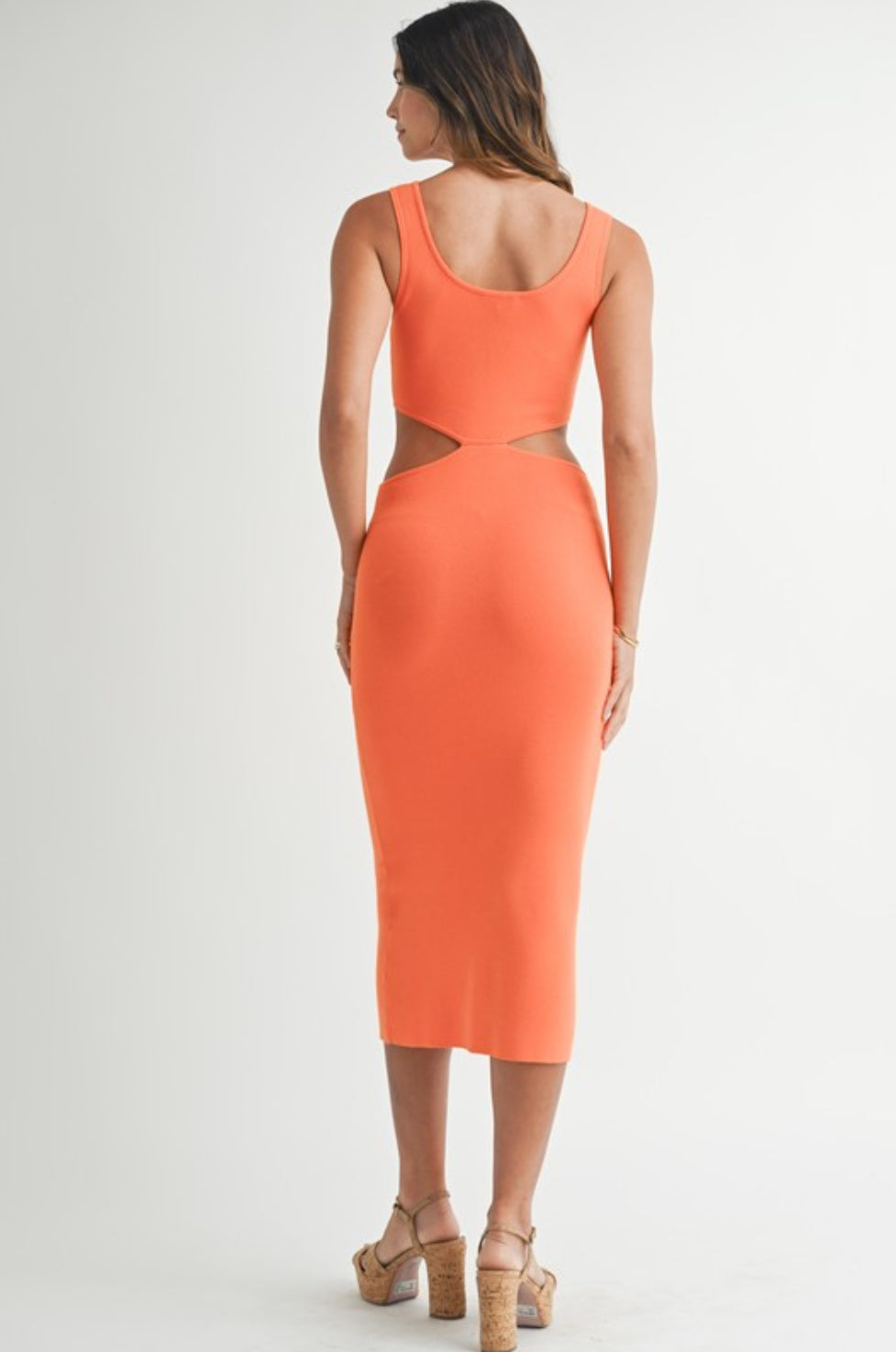 Bodycon Knit Cut Out Midi Dress