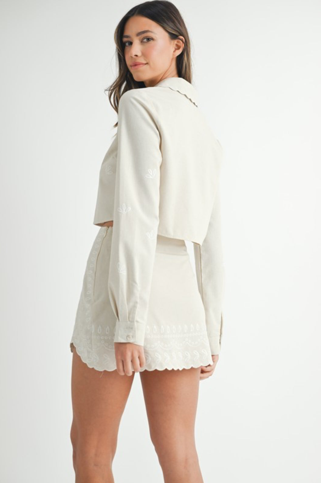 Oatmeal Embroidered Set