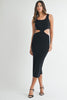 Bodycon Knit Cut Out Midi Dress