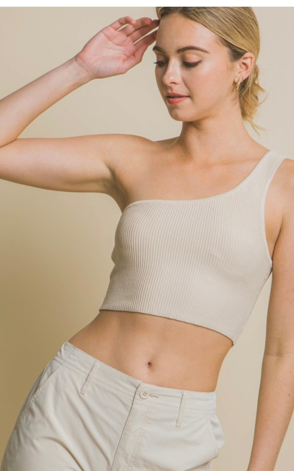 One Shoulder Cropped Tee