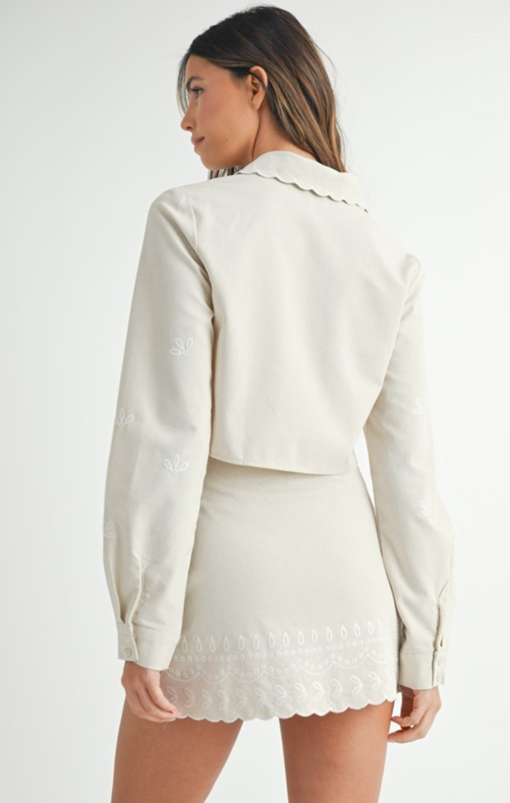 Oatmeal Embroidered Set