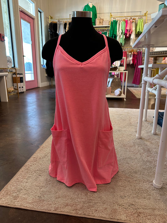 Neon Pink Romper Dress