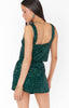 Tara Crop Top- Emerald Sequins