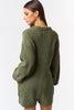 Button Up Long Sleeve Sweater Romper