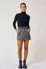 Checked Mini Denim Skirt With Pockets
