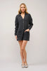Garment Washed Button Up Waffle Knit Romper
