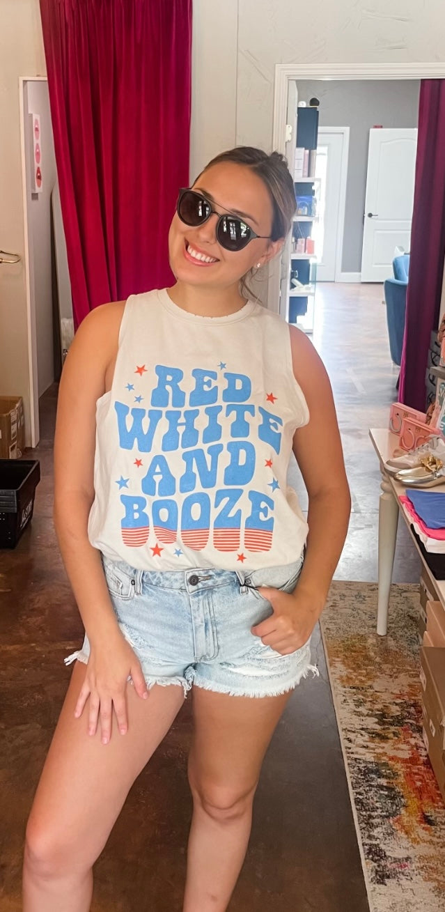 Red, White and Booze Tee